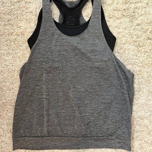 Nike Sports Bra / Tank Top Combo Grey / Black Sz. Small